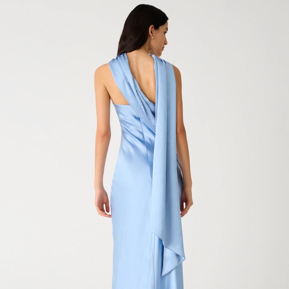 MISHA COLLECTION - LILIA SATIN MAXI DRESS - BLUE - Picture 2 of 14
